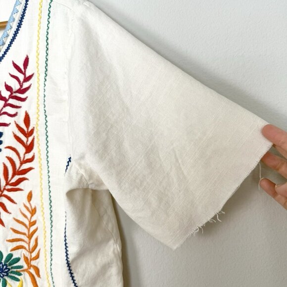 Tru Luxe‎ Jeans Embroidered Short Sleeve Blouse Womens Size Large Colorful Boho - Picture 2 of 9